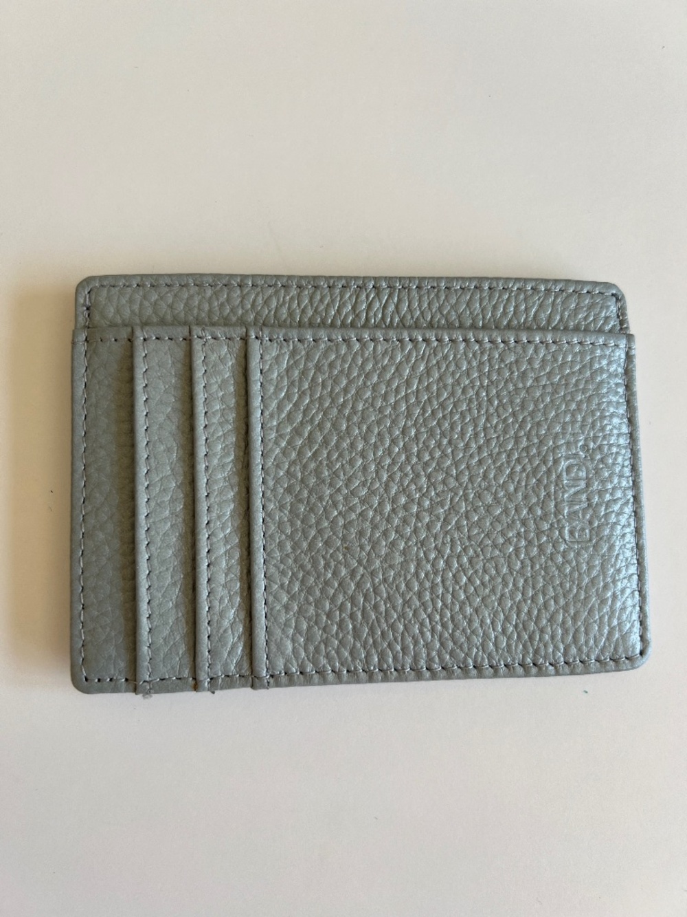 Bandi Wear Genuine Leather RFID Blocking Slim Card Case Wallet - Silver
